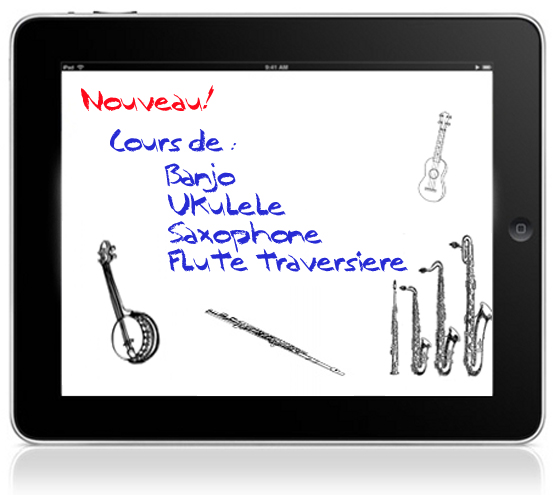 nouveau cours de banjo ukulele flute traversiere saxophone alto tenor